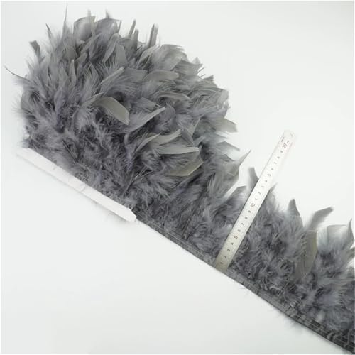 Flauschiges Marabu-Feder-Fransenband, 12–15 cm breit, in 2 oder 10 m Länge, für Handarbeiten und Bastelarbeiten von Generisch