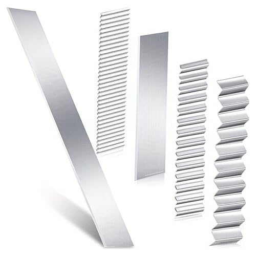 Flexables Schneiden, künstlerisches Trimmset, Bastelausrüstung, gerade, gewellte, flexible Streifen, 5-teiliges Formzubehör, kreatives Formschneider-Set, Präzisions-Skulptur-Kanten-Set von Generisch