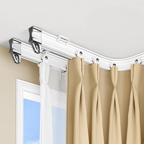 Flexible Deckenvorhangschiene für Schieberaumteiler und Fenster, einfache Montage mit Rollen Flexible Deckenvorhangschiene für Schieberaumteiler und Fenster, einfache Montage mit Rollen von Generisch