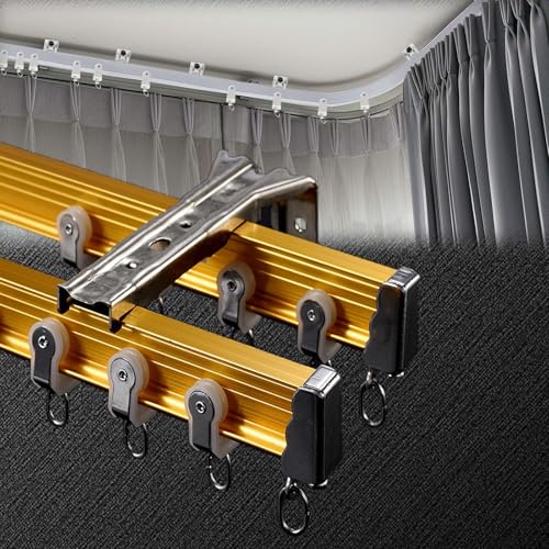 Flexible biegbare Deckenvorhangschiene, Aluminium-Doppelschiene, für L-förmige U-förmige Fenster, Wandhalterung, einfache Installation Flexible biegbare Deckenvorhangschiene, Aluminium-Doppelschiene, für L-förmige U-förmige Fenster, Wandhalterung, einfache Installation von Generisch