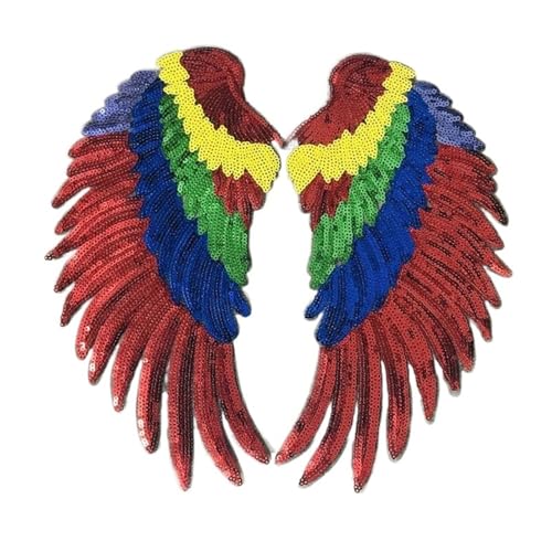 Flicken mit Federflügeln und Pailletten in Regenbogenfarben, zum Aufbügeln/Aufnähen, für Punk und Basteln Flicken mit Federflügeln und Pailletten in Regenbogenfarben, zum Aufbügeln/Aufnähen, für Punk und Basteln von Generisch