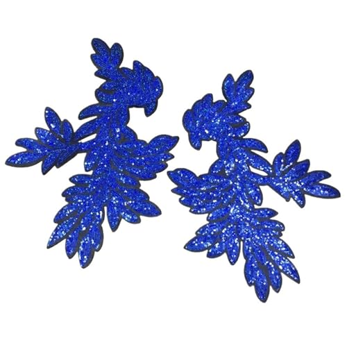 Flicken zum Aufbügeln mit Blättern und Pailletten, für Kleidung (Blue a Pair) von Generisch