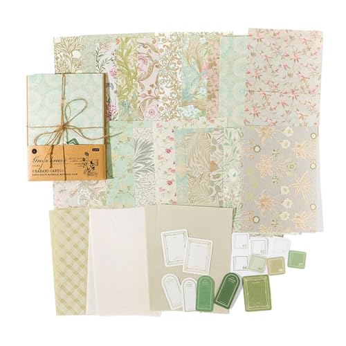 Floral Craft Paper Sheets - Flower Field Chapter, Series Light Retro | Salt Series Small Floral Notebook, Material Base Decoration Collage, Paper for Scrapbooking Photo Album Arts Craft Design Floral Craft Paper Sheets - Flower Field Chapter, Series Light Retro | Salt Series Small Floral Notebook, Material Base Decoration Collage, Paper for Scrapbooking Photo Album Arts Craft Design von Generisch