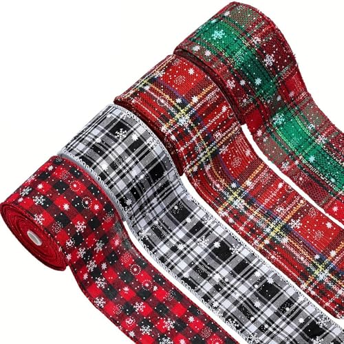 Florales Bastelband – Weihnachtsschleifenband, festliches Drahtband, Schneeflockenband, Urlaubsdekoration, Schneeflockenband für Weihnachtsbaum, verdrahtetes Urlaubsband für die Schleifenherstellung Florales Bastelband – Weihnachtsschleifenband, festliches Drahtband, Schneeflockenband, Urlaubsdekoration, Schneeflockenband für Weihnachtsbaum, verdrahtetes Urlaubsband für die Schleifenherstellung von Generisch