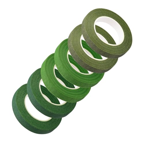 Floristik Klebeband - 1,27 cm x 165 m Blumendraht Band für Blumen - 6 Rollen Bastelwerkzeug für Gestecke Brautsträuße von Generisch