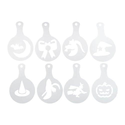 Flower Mold - Coffee Art Stencil Mold Set | 8-Piece Reusable PP Latte Stencils For Halloween – Flower Pulling Tool For Coffee, Milk, Cocoa, Kitchen, Café, Home & Restaurant Use Flower Mold - Coffee Art Stencil Mold Set | 8-Piece Reusable PP Latte Stencils For Halloween – Flower Pulling Tool For Coffee, Milk, Cocoa, Kitchen, Café, Home & Restaurant Use von Generisch