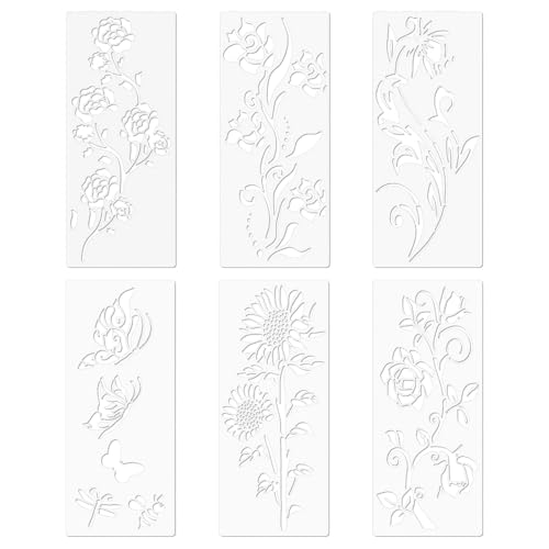 Flower Stencils, Pattern Painting Templates, 6PCS Reusable Floral Stencil, Spray Paint Stencils for Wood, Canvas, Wall Art, Fence Décor, Outdoor Arts Projects and Crafts Use Flower Stencils, Pattern Painting Templates, 6PCS Reusable Floral Stencil, Spray Paint Stencils for Wood, Canvas, Wall Art, Fence Décor, Outdoor Arts Projects and Crafts Use von Generisch