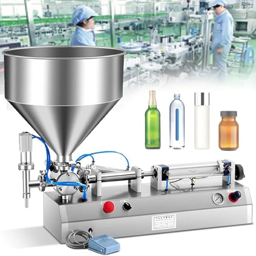 Flüssigkeitsfüllmaschine mit 30L Trichter - Pneumatische Dual-Use Paste Füllmaschine für Parfüm / Getränk / Wasser Kleine Flasche - Horizontales Design Flüssigkeitsfüllmaschine mit 30L Trichter - Pneumatische Dual-Use Paste Füllmaschine für Parfüm / Getränk / Wasser Kleine Flasche - Horizontales Design von Generisch