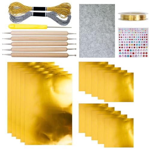 Folienblätter Für Bastelarbeiten - Metall Prägeset - Silber Glänzendes Bastelzubehör Mit Schimmerprägung Für Kinder Erwachsene Kreativprojekte Folienblätter Für Bastelarbeiten - Metall Prägeset - Silber Glänzendes Bastelzubehör Mit Schimmerprägung Für Kinder Erwachsene Kreativprojekte von Generisch