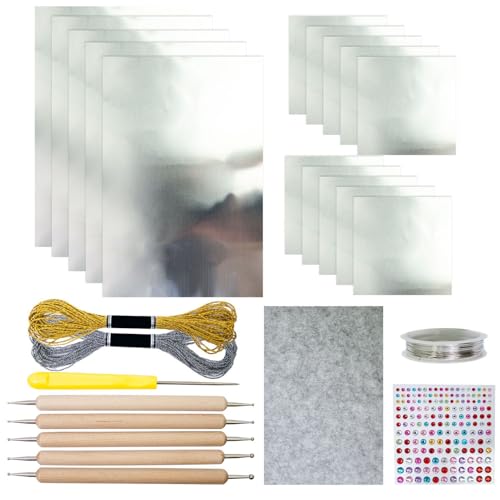 Folienpapier Für Handwerk - Handwerksfolienpapier | Metall -Crafting -Blätter, Metall -Präge -Kunst -Kit, Gravurmalerei Kunstprojekte, Silber Shimmer Gold Crafting Accessire Für Heimkinder Erwachsene Folienpapier Für Handwerk - Handwerksfolienpapier | Metall -Crafting -Blätter, Metall -Präge -Kunst -Kit, Gravurmalerei Kunstprojekte, Silber Shimmer Gold Crafting Accessire Für Heimkinder Erwachsene von Generisch
