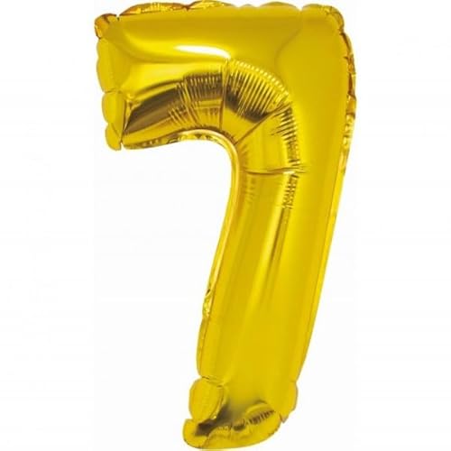 Folienzahl 7, Luftballon, 35 cm, golden matt von Generisch