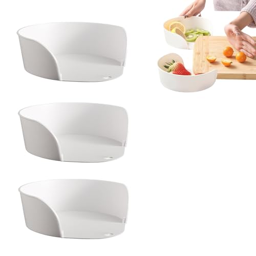 Food Prep Bowls for Cutting Board, Food Preparation Tray for Under Chopping Board, Convenient Chopping Boards Side Dish Plate (3pcs) von Generisch
