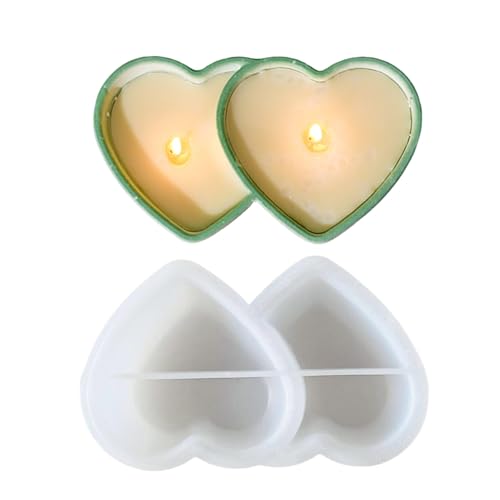 Formen zur Kerzenherstellung, Doppelherz, Wachsplatte, wasserdicht, für Zuhause, Schreibtisch, Ornament, Silikon, Gipsformen für Bienenwachs Formen zur Kerzenherstellung, Doppelherz, Wachsplatte, wasserdicht, für Zuhause, Schreibtisch, Ornament, Silikon, Gipsformen für Bienenwachs von Generisch