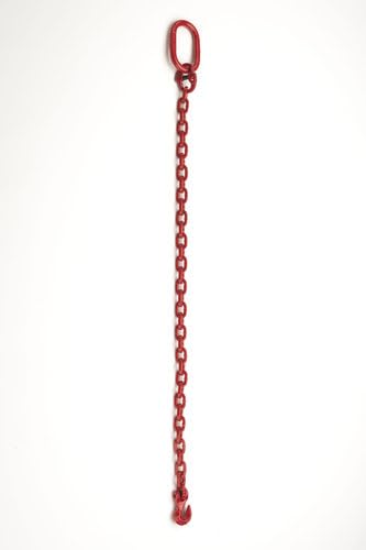 Forst-Allzweckketten - GK 8 - rot lackiert - 7 mm stark - eckiges Kettenglied - 3 Meter Nutzlänge von Generisch