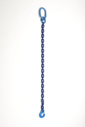 Forst-Rückeketten mit Schlitzring - GK 10 - blau lackiert - 7 mm stark - 2 Meter Nutzlänge von Generisch