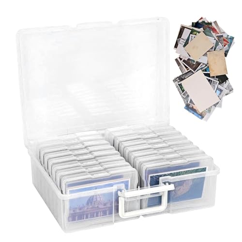 Fotohüllen – 40,6 cm Innenseiten-Aufbewahrungsbox, Foto-Aufbewahrungsbehälter, transparente Boxen mit Griff, 10,2 x 15,2 cm, Fotobox für Karten, Bilder, Aufkleber, Briefmarken, Aufbewahrung Fotohüllen – 40,6 cm Innenseiten-Aufbewahrungsbox, Foto-Aufbewahrungsbehälter, transparente Boxen mit Griff, 10,2 x 15,2 cm, Fotobox für Karten, Bilder, Aufkleber, Briefmarken, Aufbewahrung von Generisch