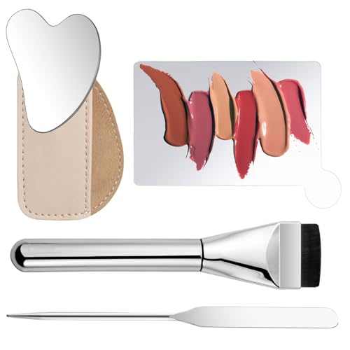 Foundation Mixing Palette | Foundation Mixing Blending Palette mit Metallspatel | 4X Ergonomischer Mixer für Lidschatten gleichmäßige Anwendung für Mutter, Freundin von Generisch