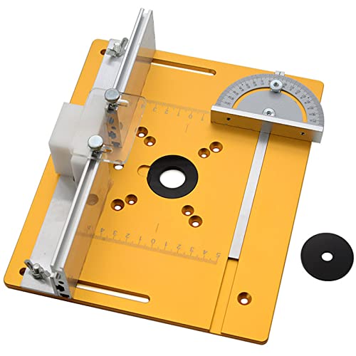 Frästischplatte aus Aluminiumlegierung für Holzfräsen, Trimmen und Gravieren mit Gehrungslehre, ideal für Tischsägen und Holzbearbeitungsbänke Frästischplatte aus Aluminiumlegierung für Holzfräsen, Trimmen und Gravieren mit Gehrungslehre, ideal für Tischsägen und Holzbearbeitungsbänke von Generisch
