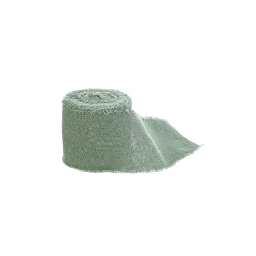 Fransenband aus Baumwolle, Farbe Salbeigrün, 2,5 cm x 20 m von Generisch