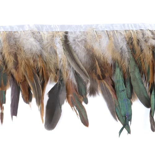 Fransenband mit Hahnfedern, 15–18 cm, zum Basteln, Nähen, Kleidung, Party-Dekorationen, Grau Fransenband mit Hahnfedern, 15–18 cm, zum Basteln, Nähen, Kleidung, Party-Dekorationen, Grau von Generisch