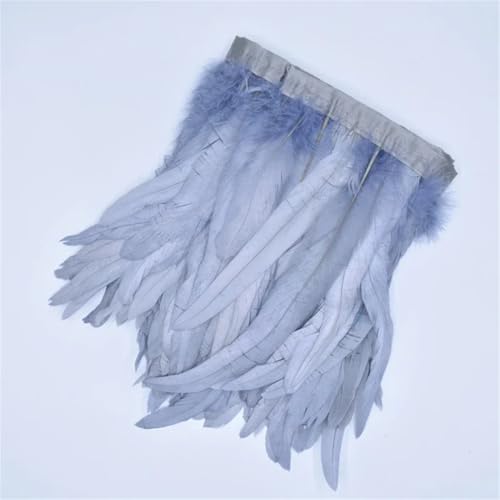 Fransenband mit Hahnfedern, für Kleidung, Kostüm, Nähen, Zubehör, Dekoration, Grau, 20–25 cm, 2 m Fransenband mit Hahnfedern, für Kleidung, Kostüm, Nähen, Zubehör, Dekoration, Grau, 20–25 cm, 2 m von Generisch
