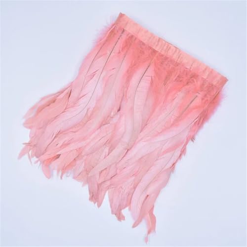 Fransenband mit Hahnfedern, für Kleidung, Kostüm, Nähen, Zubehör, Dekoration, Muschel, 25–30 cm, 2 m von Generisch