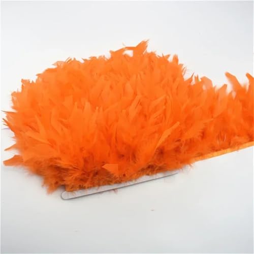 Fransenband mit Truthahnfedern, Quaste, Federband, Nähen, Kostüm, Kleid, Hochzeit, 8. Orange, 10 m von Generisch