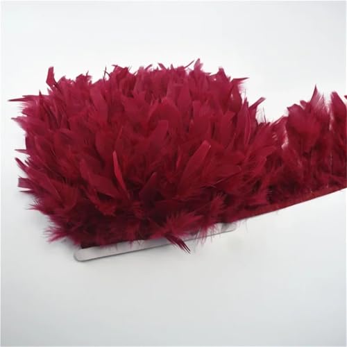 Fransenband mit Truthahnfedern, Quaste, Federband, Nähen, Kostüm, Kleid, Hochzeit, Weinrot, 1 m Fransenband mit Truthahnfedern, Quaste, Federband, Nähen, Kostüm, Kleid, Hochzeit, Weinrot, 1 m von Generisch