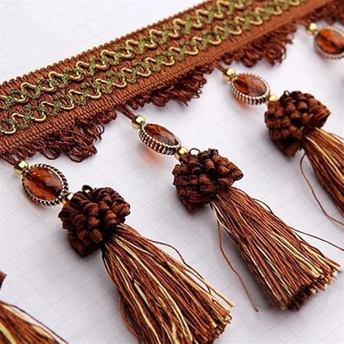 Fransenborte Quaste zum Nähen, DIY Vorhang und Heimdekor-Zubehör, Pom Pom Perlenband Besatz von Generisch