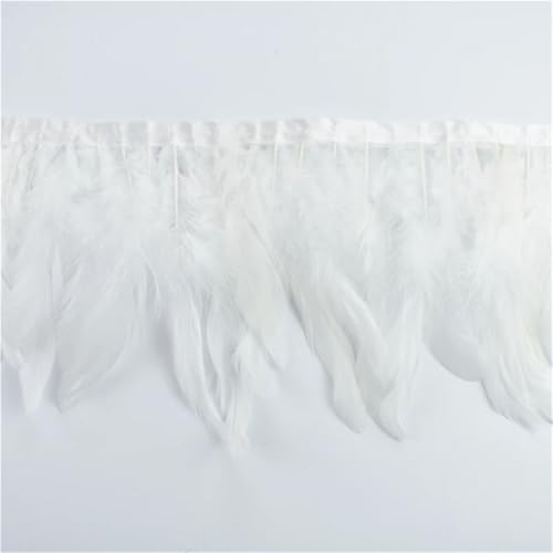 Fransenborte mit Hahnfedern, 10 m, für Kleidung, Band, Nähen, Dekoration, Hochzeit, Party, Kleidung, einfarbig, Weiß Fransenborte mit Hahnfedern, 10 m, für Kleidung, Band, Nähen, Dekoration, Hochzeit, Party, Kleidung, einfarbig, Weiß von Generisch