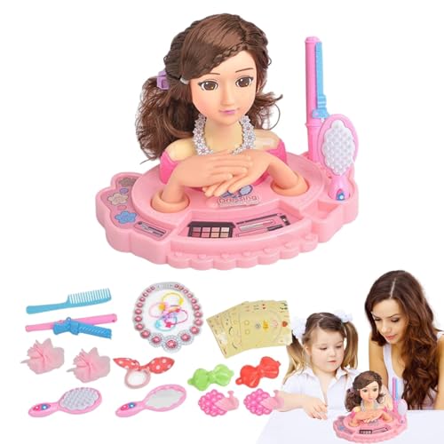 Friseur-Styling-Kopfpuppe – Mädchen-Puppenkopf-Make-up-Friseur-Set | Haarstyling-Puppenkopf, Pädagogisches Rollenspielset Für Geburtstag, Erntedankfest, Weihnachten, Kindertag Friseur-Styling-Kopfpuppe – Mädchen-Puppenkopf-Make-up-Friseur-Set | Haarstyling-Puppenkopf, Pädagogisches Rollenspielset Für Geburtstag, Erntedankfest, Weihnachten, Kindertag von Generisch