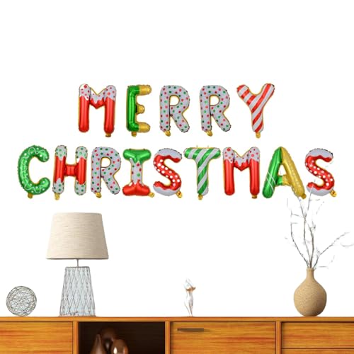 Frohe Weihnachten Ballon Banner Kit - Neujahr Luftballons Dekorationen Set | Neujahr Wandbanner Ornamente für Esszimmer von Generisch