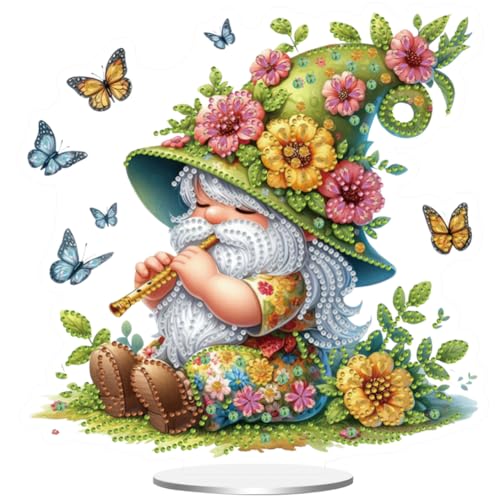 Frühling Diamond Painting Tischdeko, Diamant Painting Wichtel Tisch Tischdekoration, Diamant Malerei Stehend Kunst Set, Ornamente Geschenke für Anfänger Zuhause,Büro Dekoration-Schmetterling von Generisch
