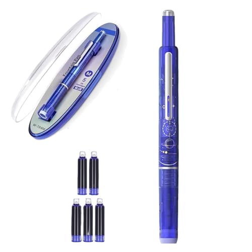Füllfederhalter, einziehbar: 0,38 mm, blaue und schwarze Tinte, transparenter Schaft, inklusive 5 nachfüllbaren Patronen, glattes Schreiben, kein Auslaufen, für Kalligraphie, Journaling, Kritzeln Füllfederhalter, einziehbar: 0,38 mm, blaue und schwarze Tinte, transparenter Schaft, inklusive 5 nachfüllbaren Patronen, glattes Schreiben, kein Auslaufen, für Kalligraphie, Journaling, Kritzeln von Generisch