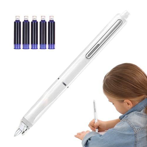 Füllfederhalter Nachfüllbar | Schreibfüller Für Erwachsene Beruf | Ergonomischer Kalligrafie Stift Mit Feinspitze & 5 Patronen – Glattes Schreiben Zeichnen Signieren Skizzieren Handlettering Büro von Generisch