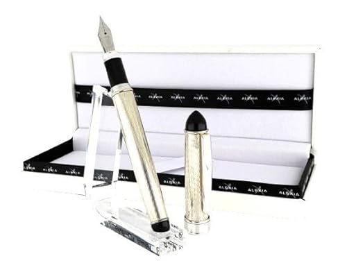 Füllfederhalter aus 925er Sterlingsilber, elegantes Design, mit Geschenketui von Generisch