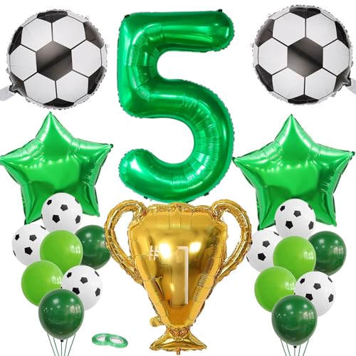 Fussball Deko Geburtstag Kinder 5 Jahr Folienballon,Geburtstagsdeko 5 Jahr Junge,Latex Fußball Ballons Grün,24 Pcs Fussball Luftballonset mit zahl 5 Luftballon Und Trophäe Folienballon Geburtstag Deko Fussball Deko Geburtstag Kinder 5 Jahr Folienballon,Geburtstagsdeko 5 Jahr Junge,Latex Fußball Ballons Grün,24 Pcs Fussball Luftballonset mit zahl 5 Luftballon Und Trophäe Folienballon Geburtstag Deko von Generisch