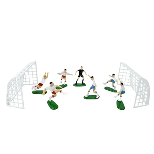 Fußballkuchen -Toper -Set - Fußballspieler und Tor nach Kuchen, Fußballteam Cake Topper | Alles Gute zum Geburtstag Toper für, Männer | Sportthema Partyzubehör für Fußballgeburtstagstorten von Generisch
