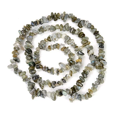 GZ1-36 Stränge natürlicher Labradorit-Edelsteinsplitter, lose Perlen, gebohrtes Loch, freie Form, 5 mm-8 mm, Edelstein-Abstandshalter (244,8 cm) für Bastelarbeiten, Schmuckherstellung von Generisch