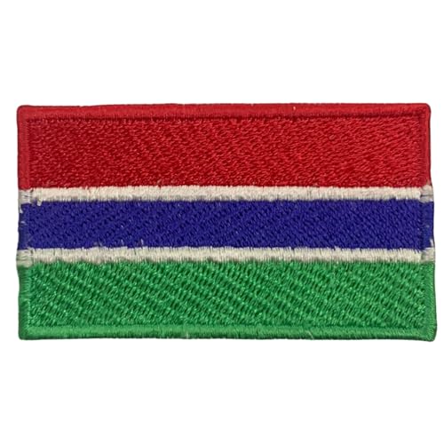Gambia Flagge Patch – 7 x 4 cm bestickt zum Aufbügeln / Aufnähen – Taktisches Militär-Emblem für Jacken, Rucksäcke, Hüte & Kleidung – DIY Stoff Reparatur Patch von Generisch