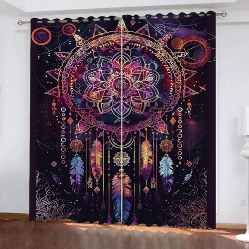 Gardinen Böhmen Motiv Traumfänger Baum 2 Stück H 175Cm X B 140Cm,Vorhang Blickdicht Ösen Kurz,Verdunklungsvorhänge Kinderzimmer Mädchen Jungen,Kinder Vorhang Verdunkelung Für Schlafzimmer,A29 Gardinen Böhmen Motiv Traumfänger Baum 2 Stück H 175Cm X B 140Cm,Vorhang Blickdicht Ösen Kurz,Verdunklungsvorhänge Kinderzimmer Mädchen Jungen,Kinder Vorhang Verdunkelung Für Schlafzimmer,A29 von Generisch