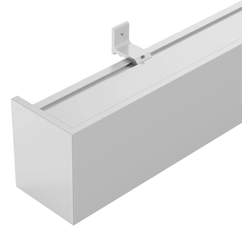 Gardinenstange zur Wand- und Deckenmontage, individuelle Länge 220 cm (7,2 Fuß), Einzelschienensystem für Fenstervorhänge im Wohnzimmer, dekorative Volantstange, einfach zu installierende Wa von Generisch