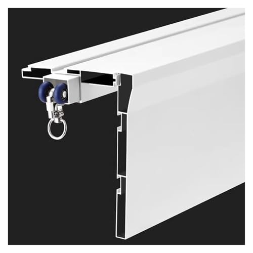 Gardinenstangen-Set für Decken-/Wandvorhang, weiße Aluminiumschiene mit dekorativer Abdeckung, perfekt für Schiebefenster, Wohnzimmer und Volantpaneele – einfache Installation. von Generisch
