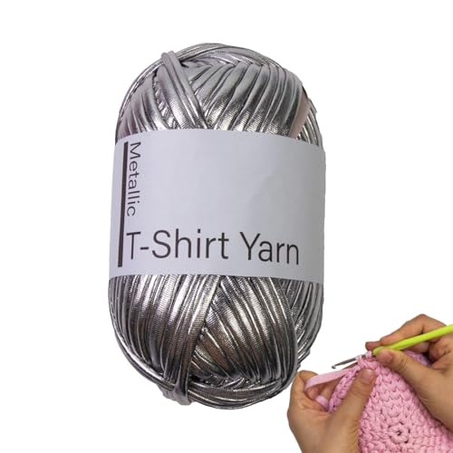 Garn zum Stricken,T-Shirt-Garn | Kleidungs-Bastelgarn -Stilvolles Glanzgarn, T-Shirt-Kleidungsgarn, Häkel-, Strick-, Pullover-, Schal-, Taschengarn-Zubehör Garn zum Stricken,T-Shirt-Garn | Kleidungs-Bastelgarn -Stilvolles Glanzgarn, T-Shirt-Kleidungsgarn, Häkel-, Strick-, Pullover-, Schal-, Taschengarn-Zubehör von Generisch