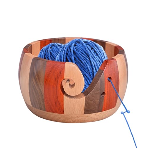 Garnschale aus Holz - Häkelgarnschalen | Häkelnadeln Strickschüsseln Mit Löchern, Für Häkeln Stricken, Garnbehälter, Glatte Garnhalter von Generisch