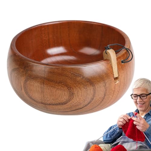 Garnschale zum Stricken, Häkelgarnschalen | Tragbare Holzgarnschalen, rustikale Garnschale, verschleißfeste Häkelschüsseln mit Loch für Strickwaren Garnschale zum Stricken, Häkelgarnschalen | Tragbare Holzgarnschalen, rustikale Garnschale, verschleißfeste Häkelschüsseln mit Loch für Strickwaren von Generisch