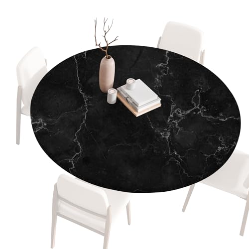 Gartentischdecke Rund Tischdecke Rund 140 120 80 60 cm, Spanntischdecke Rund Tablecloth, Tischdecke Rund Outdoor Abwaschbar Tischtücher, Round Table Cloth, Runde Tischdecke für draußen 100cm I von Generisch
