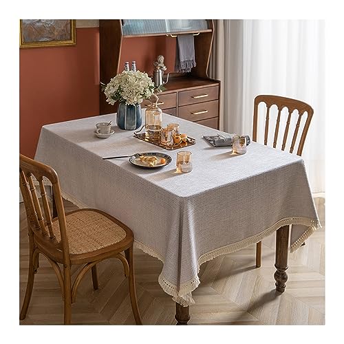 Gaufre-Tischdecke mit Fransen, 110 x 170 cm, schmutzabweisendes Polyester, elegante Esstischabdeckung für Heimdekoration, wasserdicht und langlebig, Hellgrau Gaufre-Tischdecke mit Fransen, 110 x 170 cm, schmutzabweisendes Polyester, elegante Esstischabdeckung für Heimdekoration, wasserdicht und langlebig, Hellgrau von Generisch