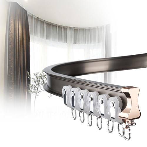 Gebogene Deckenschiene biegbar Aluminium Vorhangstange Set für Büro Zuhause Badezimmer Krankenhaus Montage von Generisch