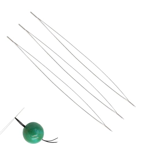 Gebogene Perlennadeln – Perlennadeln mit großem Öhr | Perlennadeln für Schmuckherstellung | Rocailles-Nadeln | handgefertigte Perlennadel für Saatgut, Perlen, Armband, Halskette Gebogene Perlennadeln – Perlennadeln mit großem Öhr | Perlennadeln für Schmuckherstellung | Rocailles-Nadeln | handgefertigte Perlennadel für Saatgut, Perlen, Armband, Halskette von Generisch